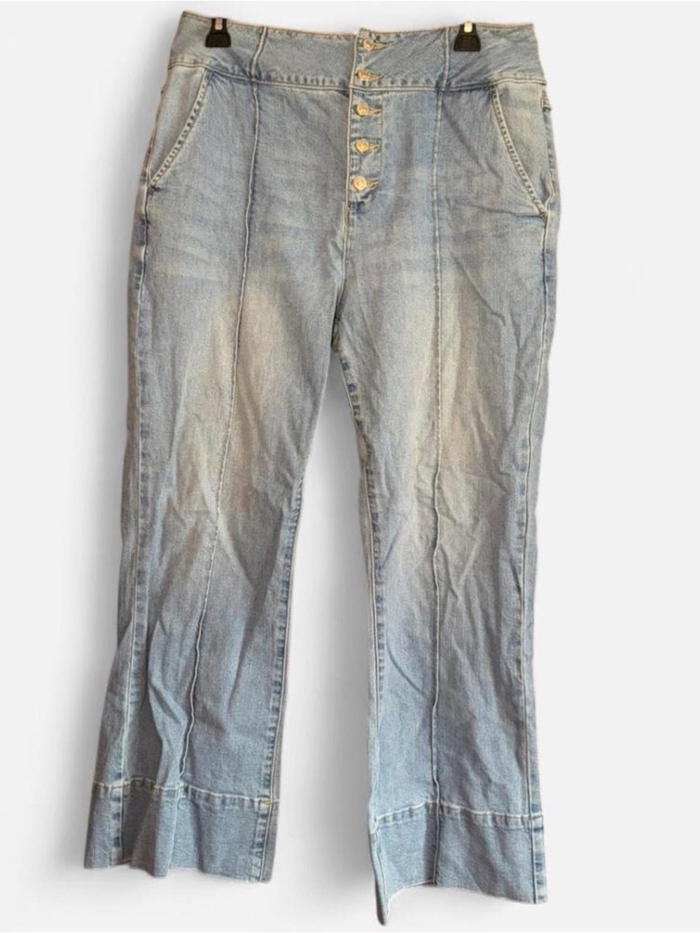 Forever 21 Light Blue High-Rise Straight Ankle-Length Jeans